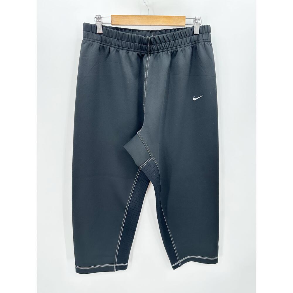 Nike Pro Dri-Fit Black Fleece Training Pants Sweatpants Elastic Waist Women L